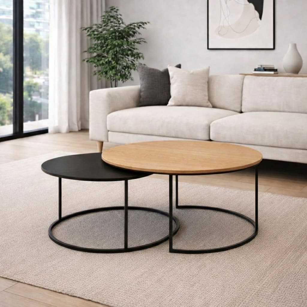 זוג שולחנות עגולים דגם ״ROUND״ copy