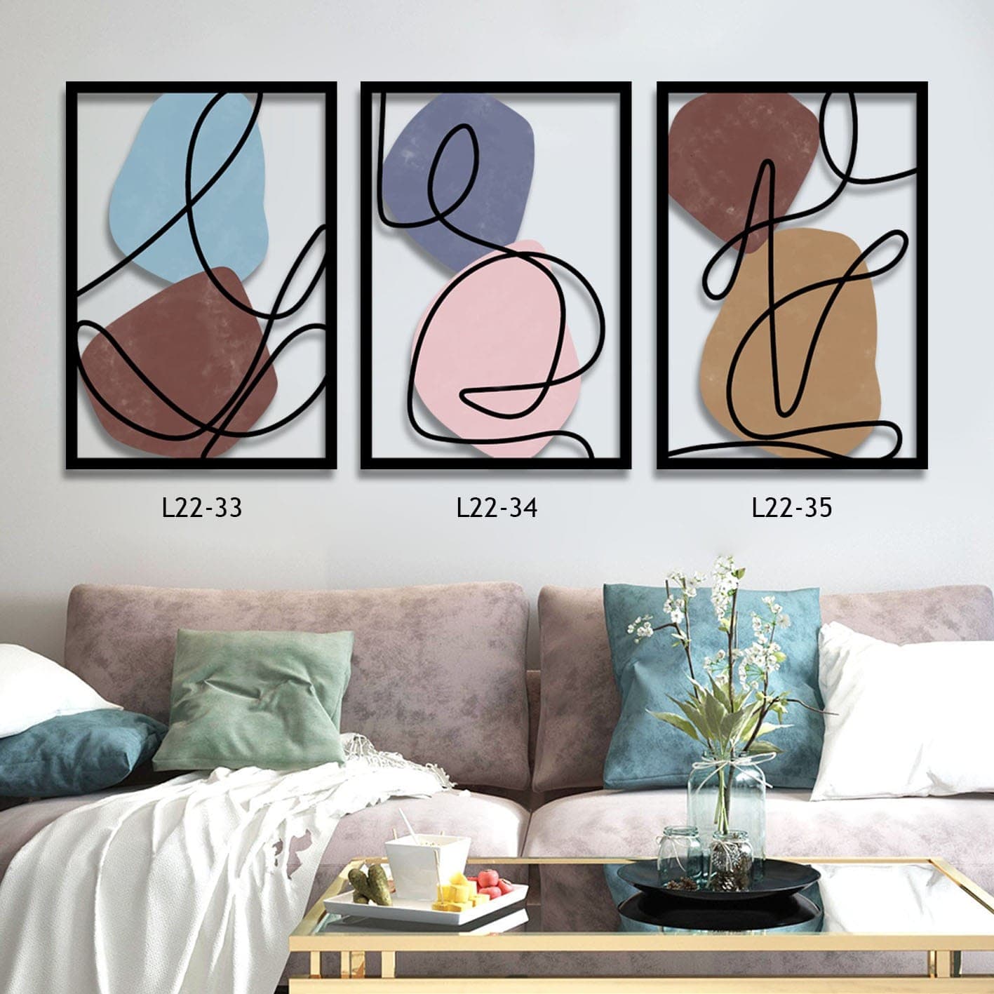 שלישיית תמונות דגם Abstracto