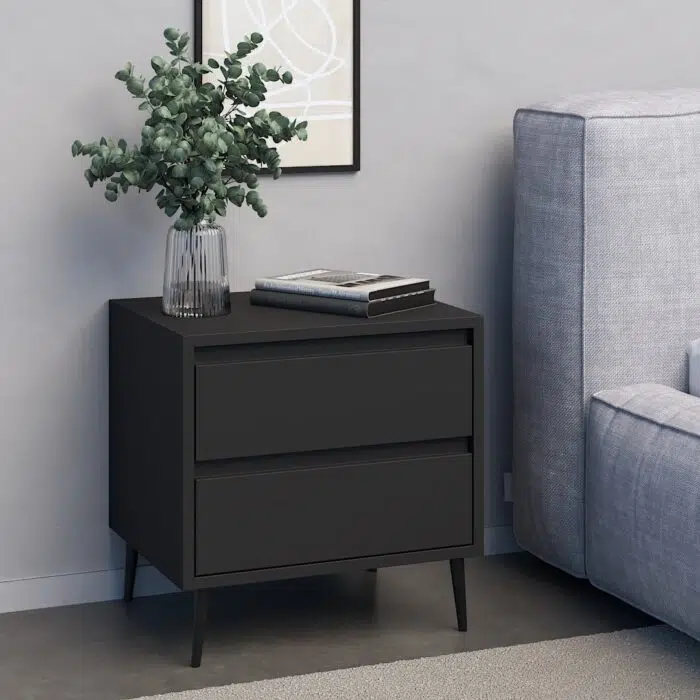 שידת צד מיטה דגם ריף שחור