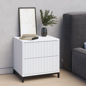 שידת צד מיטה דגם האסקי לבן