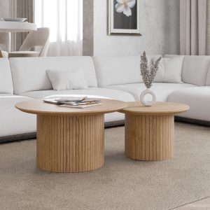 שולחן עגול מרלו אלון טבעי