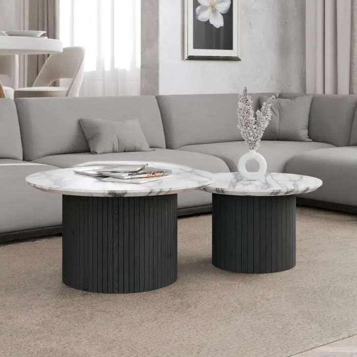 זוג שולחות סלון עגולים דגם ״Merllo״