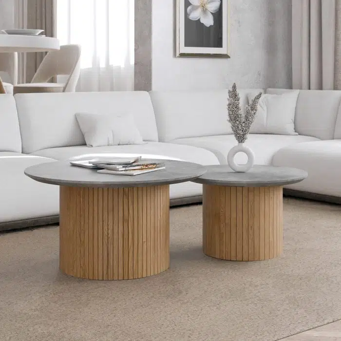 זוג שולחות סלון עגולים דגם ״Merllo״