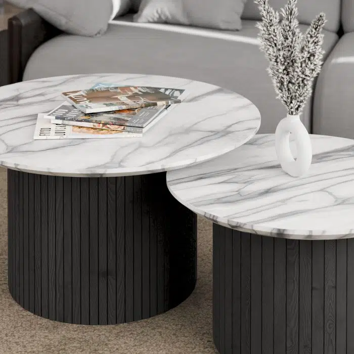 זוג שולחות סלון עגולים דגם ״Merllo״