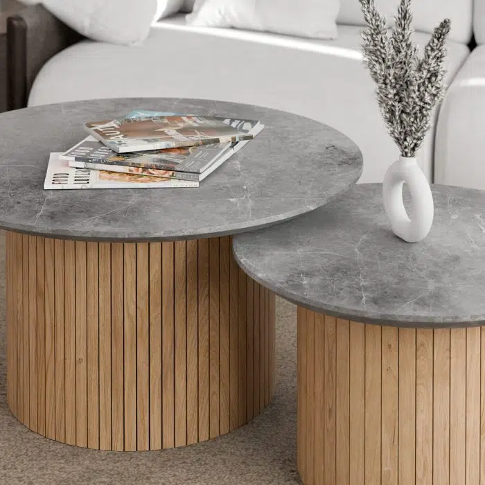 זוג שולחות סלון עגולים דגם ״Merllo״