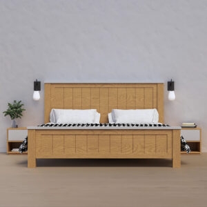 מיטה זוגית מעץ מלא דגם לואי