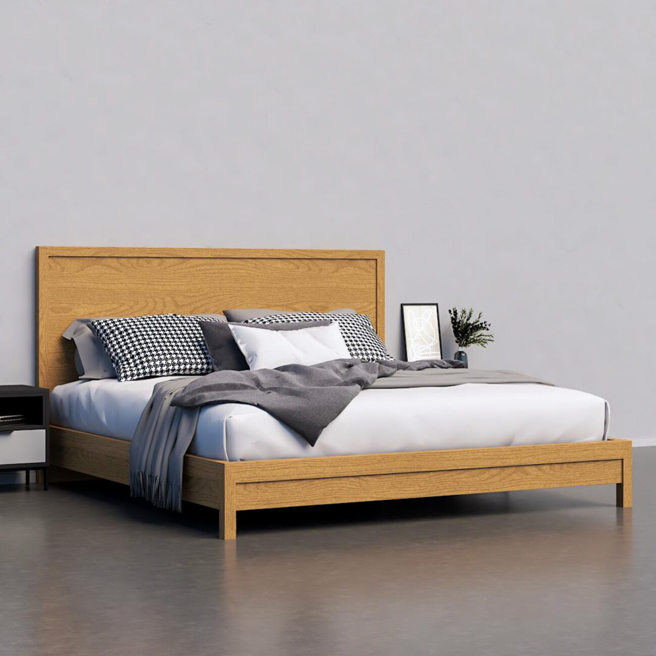 מיטה זוגית מעץ מלא דגם לונה