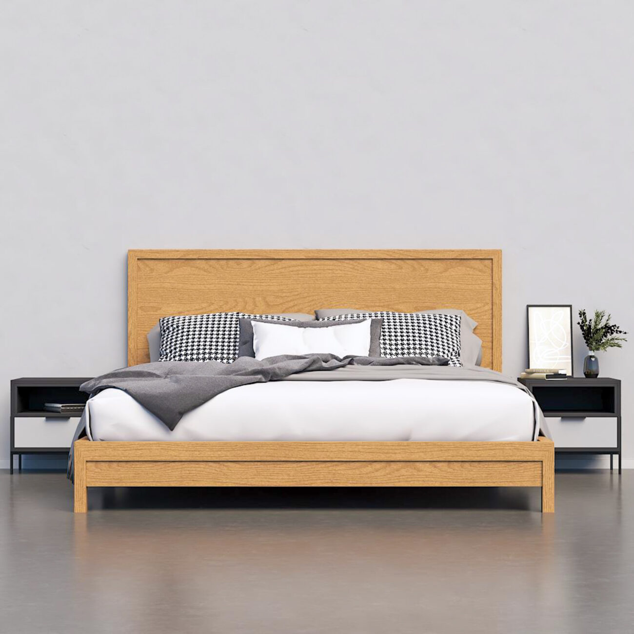 מיטה זוגית מעץ מלא דגם לונה 1