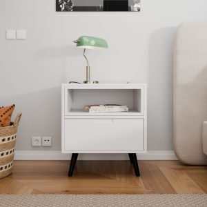 שידת צד מיטה ליסבון לבן